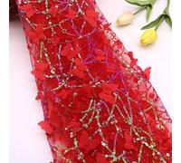 Sheer Fabric Glitter Mesh for Crafts Embroidery Sequin Appliques Flower