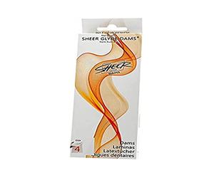 Sheer Glyde Dams Mix 4 Coloured Latex Sheets (Dental dams) with Scent