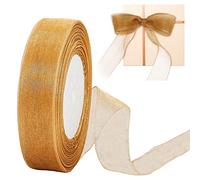 Sheer Gold Organza Chiffon Ribbon, 20mm x 45m for Gift Wrapping, Sewing, Crafting, Wreath Bows, Wedding Party Decorations