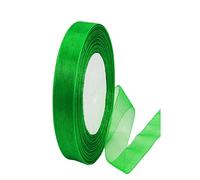 Sheer Green Organza Chiffon Ribbon 15mm for Gift Wrapping,45m Clear Chiffon Ribbon Birthday Party Ribbon Christmas Ribbon Gift Wrap Ribbon Organza for Crafting,Making Bows Wreath,Wedding Decorations