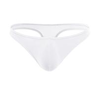 Sheer Men's Exotic Mesh Thong Underwear For Moments And With Breathable Design (White, L)