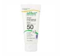 ALBA BOTANICA Mineral Sheer Face SPF 50 Sunscreen Lotion, 2 FZ