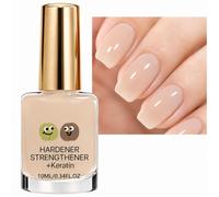 Sheer Nude Nail Polish - Keratin Nail Strengthener & Hardener for Weak, Brittle Nails, High Shine Ridge Smoothing Nail Concealer, Quick Dry Nail Varnish, No UV Lamp Needed, 10ml