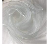 Sheer Organza Fabric Voile Drape Curtain, Wedding Fabric Semi Transparent 100% Polyester Dress Craft Fabric Material 58" - 150 cm Wide Sold As 1 Meter Pre - Cut Lengths (Silver)