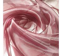 Sheer Organza Fabric Voile Drape Curtain, Wedding Fabric Semi Transparent 100% Polyester Dress Craft Fabric Material 58" - 150 cm Wide Sold As 1 Meter Pre - Cut Lengths (Burgundy)