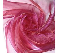 Sheer Organza Fabric Voile Drape Curtain, Wedding Fabric Semi Transparent 100% Polyester Dress Craft Fabric Material 58" - 150 cm Wide Sold As 1 Meter Pre - Cut Lengths (Maroon)