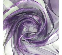 Sheer Organza Fabric Voile Drape Curtain, Wedding Fabric Semi Transparent 100% Polyester Dress Craft Fabric Material 58" - 150 cm Wide Sold As 1 Meter Pre - Cut Lengths (Deep Purple)