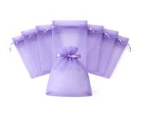 Sheer Organza Gift Bags Drawstring Wedding Party Favour Bags for Jewellery Candy & Small Gifts (10 Pack - Lilac - 7×9 cm / 2.8×3.5 inches)