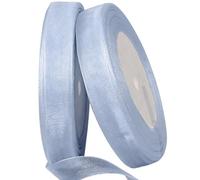 Sheer Organza Ribbon for Gift Wrapping, Wedding and Crafting, Sage Green, 15mm x 60 Metres, 2 Rolls (Blue)