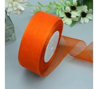 Sheer Organza Ribbon, Polyester Organza Ribbon 3.8cm x 50 Yards Multicolor for Gift Wrapping Wedding Decoration DIY Crafts(Dark Orange)