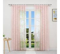 Sheer Panel with Loops Floral Design 140x225cm Living Room Drapes Lightweight and Translucent 1 Piece Home Decor