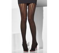 Black Sheer Striped Tights - tights black vertical fancy dress sheer ladies stripes accessory striped halloween burlesque