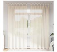Sheer Voile Curtains 2pc Cream 140x245cm Eyelet 8 Grommets 100% Polyester Light