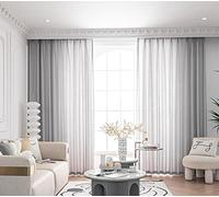 Sheer White Cotton Curtain Set Cream Solid Window Drapes for Living Room & Bedroom 2 Pieces 137x214cm Pocket Top Design Elegant Home Décor.