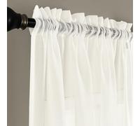 Sheer White Curtains, Sheer Curtains 63 inch Length 2 Panels Set, Rod Pocket Voile Fimly Sheer Drapes for Living Room/Bedroom, Light Filtering Curtain for Small Window 2pcs, Each 52" W x 63" L
