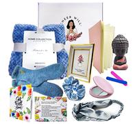 SHEER WILL Get Well Soon Gifts for Her with Self-Empowerment Buddha Statue, Thank You Card, Plush Blanket, Luxury Silk Headband, Heart Crew Socks, and Self-Care Accessories