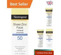 Sheer Zinc SPF 50 Sunscreen for Sensitive Skin - Lightweight, Dry-Touch Formula