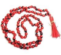SHEERAVI ENTERPRISES My Blowing Natural Red Chanothi Mala Rakt Lal Gunja -Red Chirmi Beads -Abrus Seed -Gamanchi -Gaunchi -Rati -Gulaganji -Guruvinda -Guruginia Rosery 108 Beads Necklace.