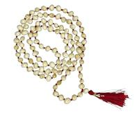 SHEERAVI ENTERPRISES My Store 108 + 1 Beads Natural 8mm White Gunja Seeds Chirmi Mala for Pooja, and Mantra Chanting Japa Mala