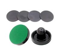 SheerFaring 8-Piece Air Hockey Pusher Set with Paddle, Table Accessories, Replacement Pusher, Round Pucks And Cloth. Made of PP Material for Children And, Black, 6.4cm