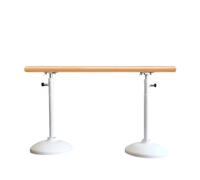 SheerFaring Adjustable Dance Bar Solid Wood Freestanding Exercise Rail Sturdy Steel Support Weighted Base Suitable for Training Balance Body Strength at Home, White, White, 1.5m