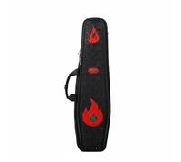 SheerFaring Billiard Gothic Casket Shape Cue Bag Holder Carrying Case with Studded Rivets Flame Patches Adjustable Shoulder Straps Suitable for Travel Tournament Practice, Black