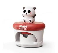 SheerFaring Button Press Machine Kit with Child Friendly Pattern Sheets Backs Clear Covers Housing Suitable for Art Parties, Panda Badge Maker with 16 Badges and 36 Patterns
