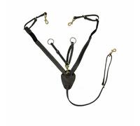 SheerFaring Chest Strap Bovine Leather Horse Breastplate Saddle Equipment Riding Harness Metal Fittings Shaped Secure Fit Suitable for Equestrian Training Riding Schooling, Black, Black