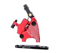 SheerFaring Disc Brake Caliper Using Two Piston Design For Even Pressure Distribution With Adapter Block For Standard Rotor Size Suitable For Road, Red, 140/160 Universal