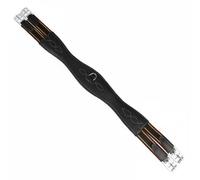 SheerFaring Equestrian Girth Padded Shaped Strap With Elastic Ends Secure Buckle D Loop For Extra Gear Comfortable Profile suitable for riding lessons tack , Black , 120