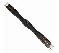 SheerFaring Equestrian Girth Padded Shaped Strap With Elastic Ends Secure Buckle D Loop For Extra Gear Comfortable Profile suitable for riding lessons tack , Black , 70