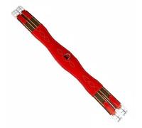 SheerFaring Equestrian Girth Padded Shaped Strap With Elastic Ends Secure Buckle D Loop For Extra Gear Comfortable Profile suitable for riding lessons tack , Red , 90