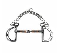 SheerFaring Equestrian Kimberwicke Bit Horse Chain Stainless Steel With Slotted Cheeks And Balanced Pressure Suitable for schooling daily rides instructional use, Horse Mouth 125mm, One Size