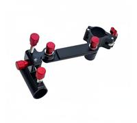 SheerFaring Fishing Bracket Stable Aluminum Alloy Rod Holder Adjustable Clamp Rotating Turret Multi-Position Use Ambidextrous Design Suitable for Outdoor Chairs Lake Sporting Fishing , Black Red