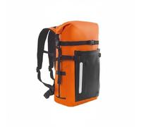 SheerFaring Outdoor Waterproof Backpack Dry Bag With Waterproof PVC Seal Curved Ergonomic Straps Padded Back Zippered Pocket suitable for hiking beach outings, Multicolor, Orange And Black, 50L