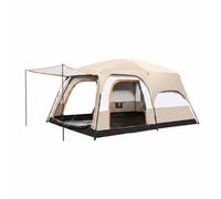 SheerFaring Outdoor Waterproof Tent Sturdy Cabin Shelter With Rainproof Structure And Breathable Panels Suitable for family road trips outdoor events camping, Array, Khaki, Small 4-6 Person