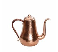 SheerFaring Over Coffee Kettle Handmade Gooseneck Pot with Polished Surface Precision Pouring Spout Heat Resistant Woven Handle Suitable for Professional Home, Hammered