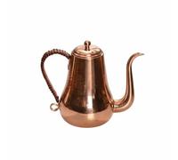 SheerFaring Over Coffee Kettle Handmade Gooseneck Pot with Polished Surface Precision Pouring Spout Heat Resistant Woven Handle Suitable for Professional Home, Plain