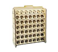 SheerFaring Wood Paint Organizer Model Paint Rack Artwork Supplies Sturdy Support Practical 49 Bottles Capacity DIY Assembly Required, 25.5mm