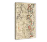 Sheet 14 - Fisk Mississippi River Meander Belt Map - Ancient Courses of Mississippi River Geological Map Poster Bedroom Canvas Decor Print Wall Art Of