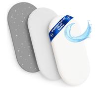 Sheet for Moses Basket Bassinet Crib and Fitted Set of 3: 75 x 35 cm - 2x Sheets + 1x Waterproof Mattress Protector Set Pram Bed Baby Cot Liner Cover Breathable Galaxy