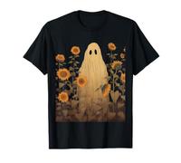 Sheet Ghost Vintage Sunflower Art Spooky Cute T-Shirt