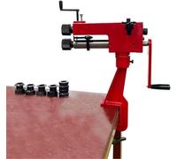 Sheet Metal Bender with Die Sets, Rotary Roller Bead Rolling & Burring Swaging Machine for 22 Gauge Steel Bending