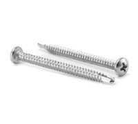 Sheet Metal Screws, 100 Pcs, 410 Stainless Steel, Pan Head, Fast Self-Tapping for Durable Construction and Repair