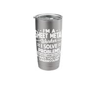 Sheet Metal Worker Blacksmith Metalworking I Solve Problems Stainless Steel Insulated Tumbler