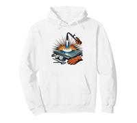Sheet Metal Worker Skeleton Tarot Card Vintage Tin Knocker Pullover Hoodie
