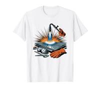 Sheet Metal Worker Skeleton Tarot Card Vintage Tin Knocker T-Shirt