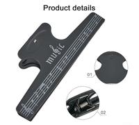 Sheet Music Clip for Guitar Violin, Music Score Holder with Spring Clip, 150x50mm Black ABS Notebook Page Fastener for Books