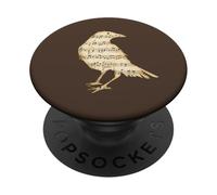 Sheet Music Crow Raven Bird Silhouette Musical Notation Art PopSockets Adhesive PopGrip