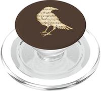 Sheet Music Crow Raven Bird Silhouette Musical Notation Art PopSockets PopGrip for MagSafe